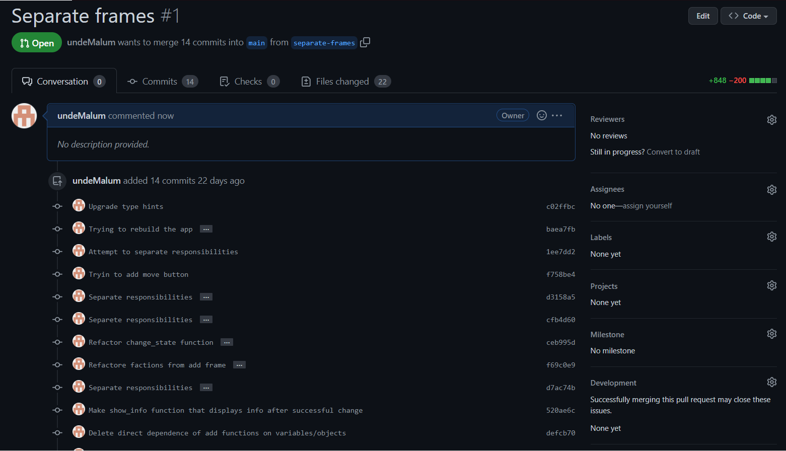 Creativity. Reflection 2 -  Refactoring CAS Manager